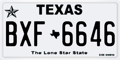 TX license plate BXF6646