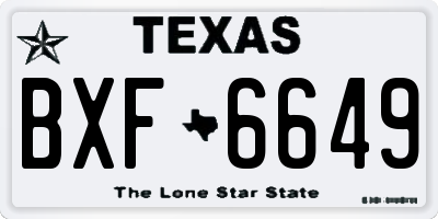TX license plate BXF6649