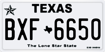 TX license plate BXF6650
