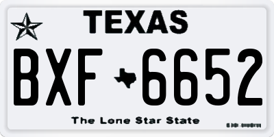 TX license plate BXF6652