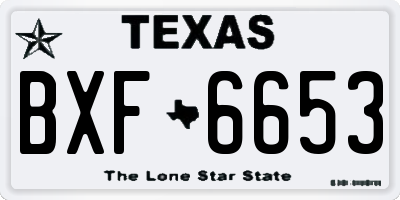 TX license plate BXF6653