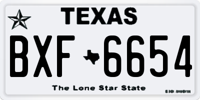 TX license plate BXF6654