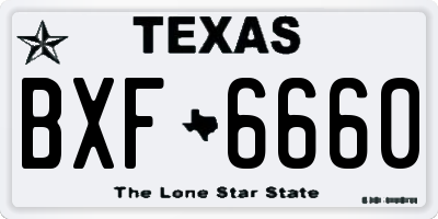 TX license plate BXF6660