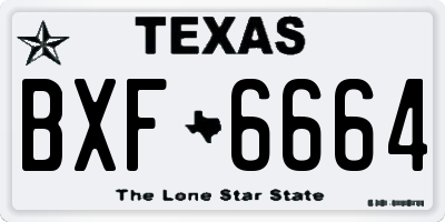 TX license plate BXF6664