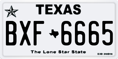 TX license plate BXF6665