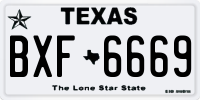 TX license plate BXF6669