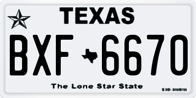 TX license plate BXF6670