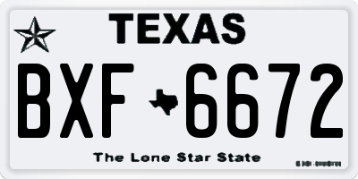 TX license plate BXF6672
