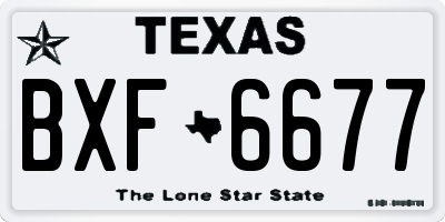 TX license plate BXF6677