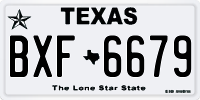 TX license plate BXF6679