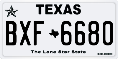 TX license plate BXF6680