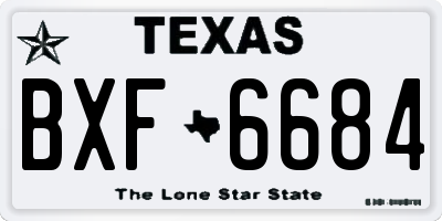 TX license plate BXF6684