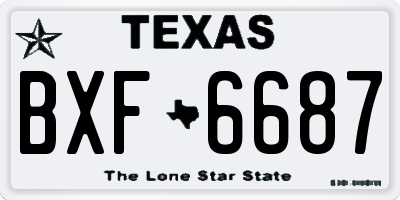 TX license plate BXF6687