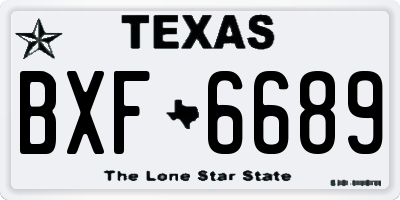 TX license plate BXF6689