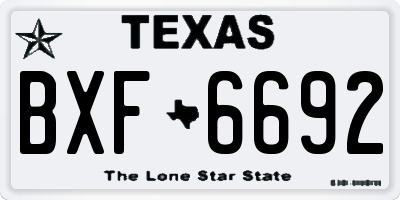 TX license plate BXF6692