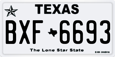 TX license plate BXF6693