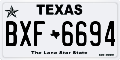 TX license plate BXF6694