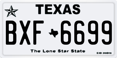 TX license plate BXF6699