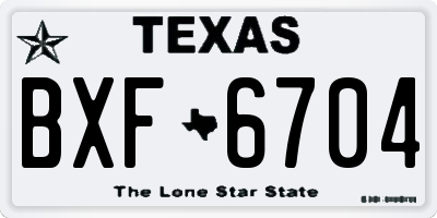 TX license plate BXF6704