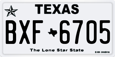 TX license plate BXF6705