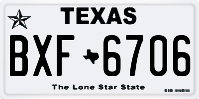 TX license plate BXF6706