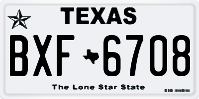 TX license plate BXF6708
