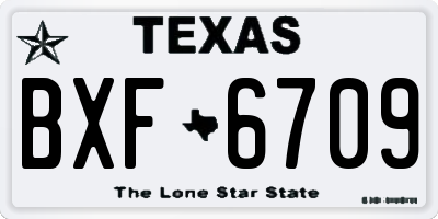 TX license plate BXF6709