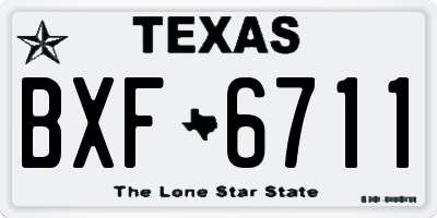TX license plate BXF6711
