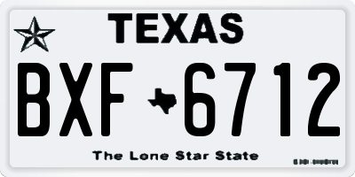 TX license plate BXF6712