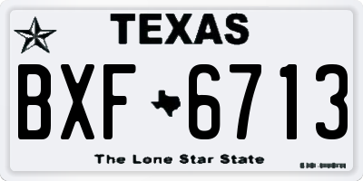 TX license plate BXF6713