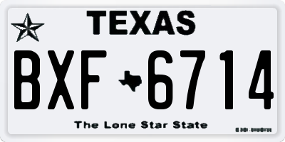 TX license plate BXF6714