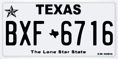 TX license plate BXF6716