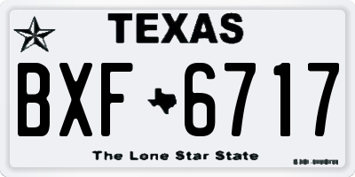 TX license plate BXF6717