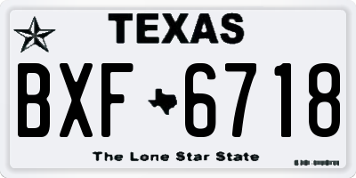 TX license plate BXF6718