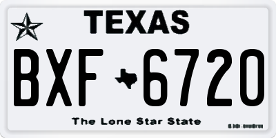 TX license plate BXF6720