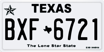 TX license plate BXF6721