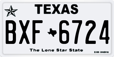 TX license plate BXF6724