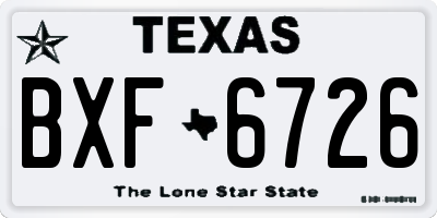 TX license plate BXF6726
