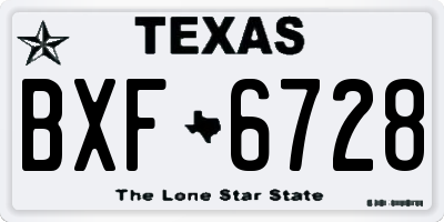 TX license plate BXF6728
