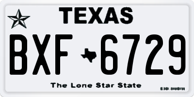 TX license plate BXF6729