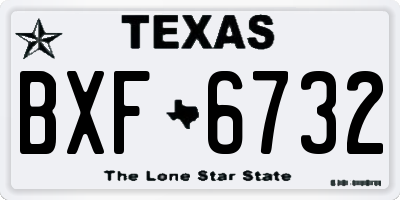 TX license plate BXF6732