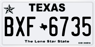 TX license plate BXF6735