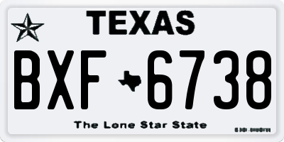 TX license plate BXF6738