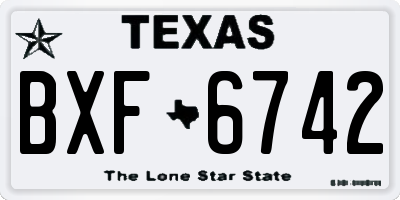 TX license plate BXF6742