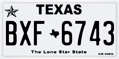 TX license plate BXF6743