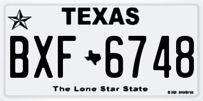TX license plate BXF6748