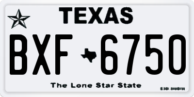 TX license plate BXF6750