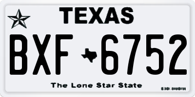 TX license plate BXF6752