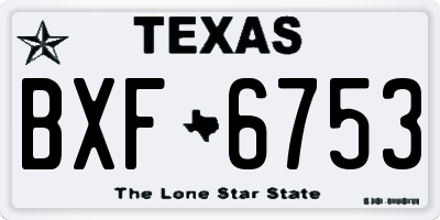 TX license plate BXF6753