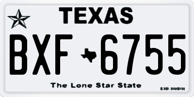 TX license plate BXF6755